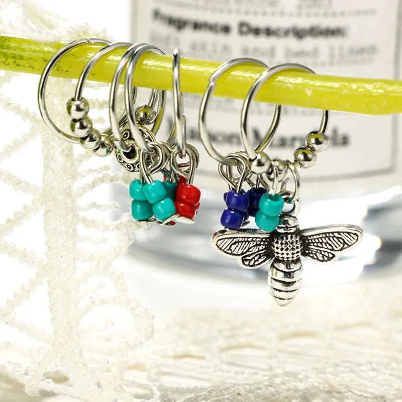 Набор из 7 штук бухо-заколок для волос для женщин и девочек, украшенных бусинами для кос и дредлоков, ювелирных изделий, свадебного декора и аксессуаров в виде кругов.