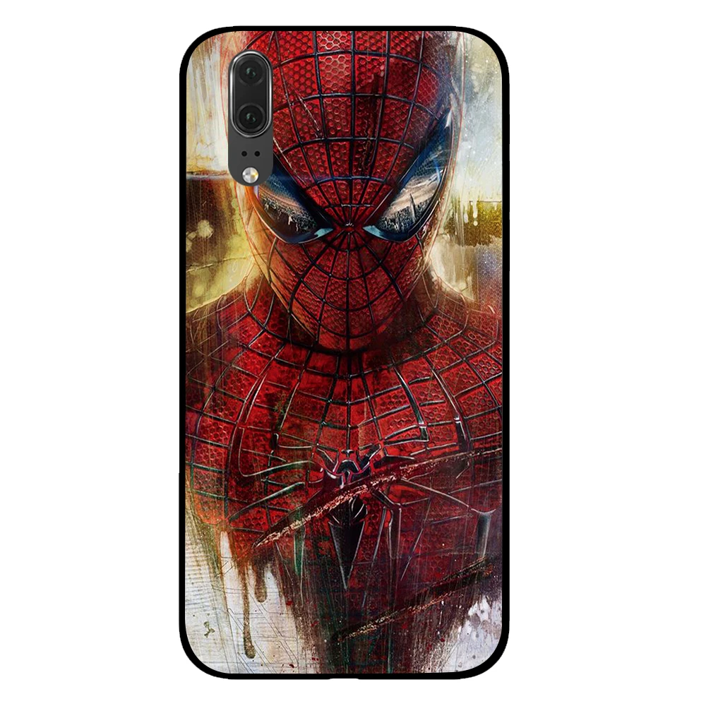 1 Черный чехол с человеком-пауком и Америкой для телефона marvel comic для huawei P30 P20 mate 10 20 Pro Lite Nova 3 4 3i - Цвет: 1