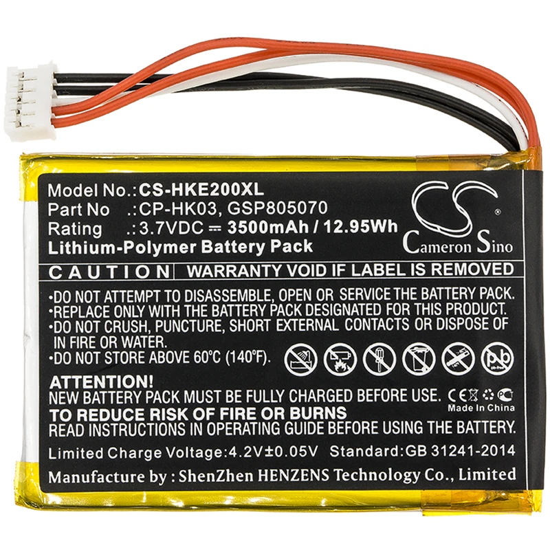 

Cameron Sino 3500mAh Battery for Harman/Kardon Esquire 2 , CP-HK03,GSP805070