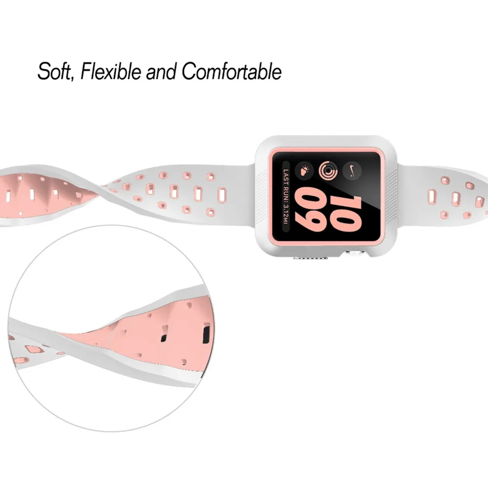 Модный спортивный ремешок для наручных часов Apple Watch 38 мм 42 силиконовый на