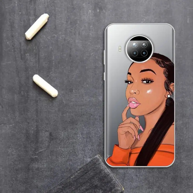 

Melanin Poppin African Black Girl Phone Case Transparent for Xiaomi Redmi note 10 t 8 9 pro lite 11 custom protective shell