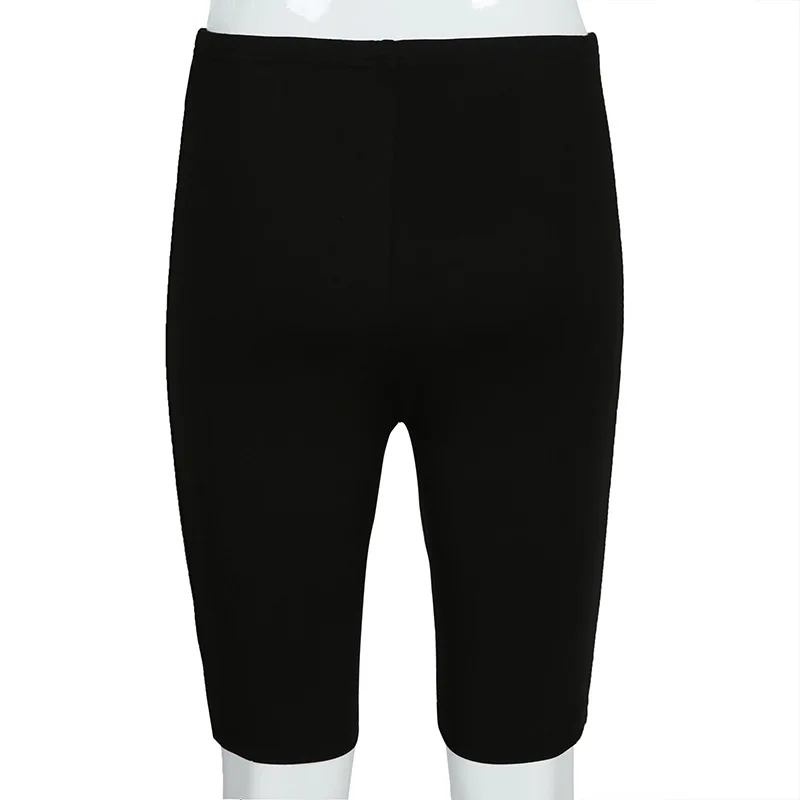 Женские байкерские шорты с буквенным принтом и высокой талией повседневные