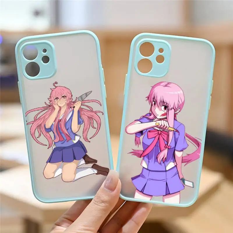 

Gasai Yuno anime Phone Case matte transparent For iphone 7 8 11 12 13 plus mini x xs xr pro max cover