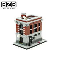 bzb moc 10967 street view series fire department headquarters ghostbusters building block model christmas gifts toys