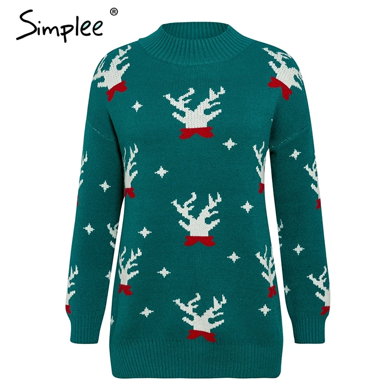 Simplee Повседневный вязаный женский свитер свободные с длинными рукавами