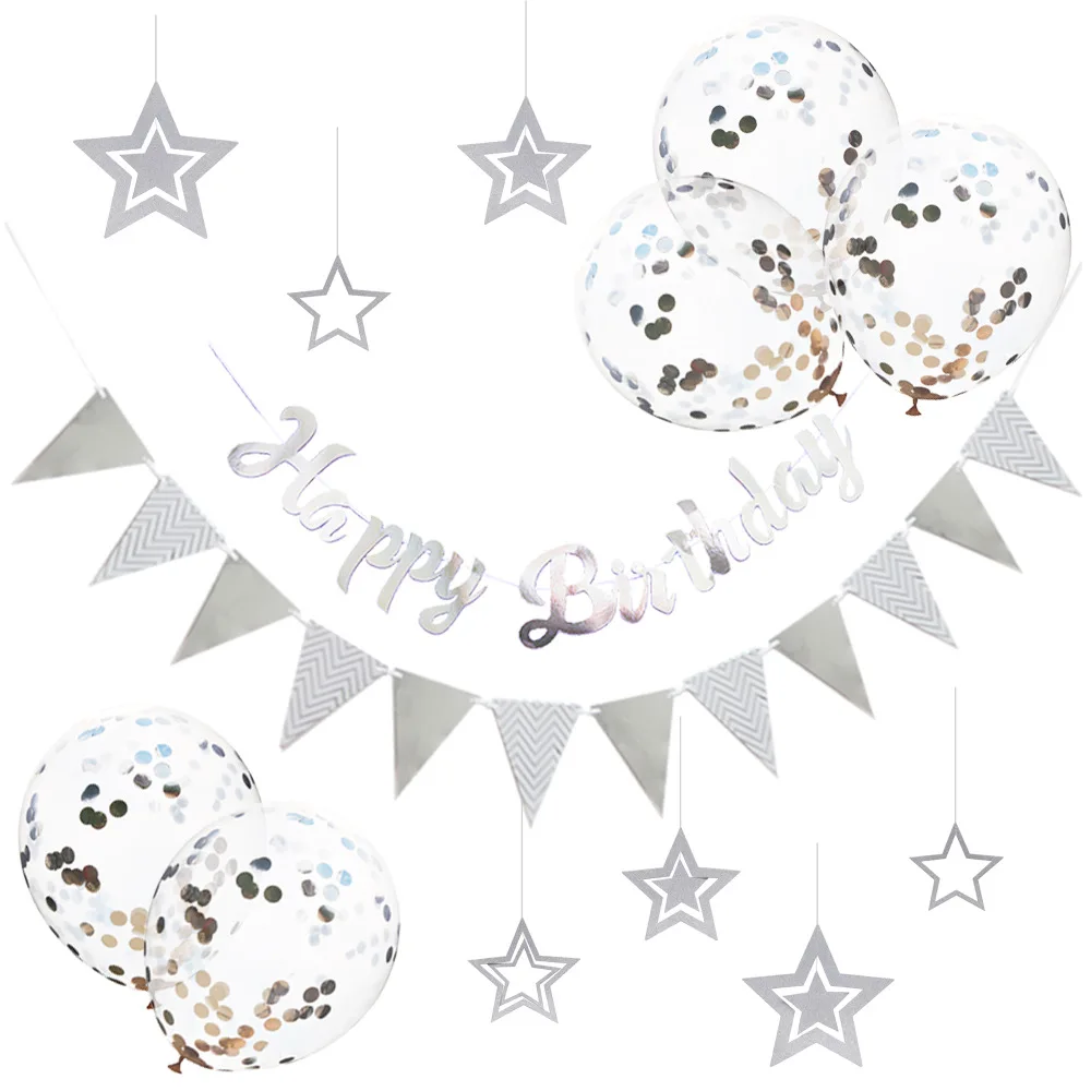 Блестящий подвесной флаг на день рождения флаги подвески со звездой украшение