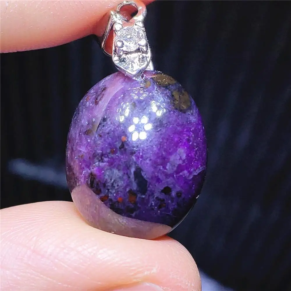 

Natural Purple Sugilite Women Men Pendant 18x15x8mm Oval From South Africa Reiki Stone Fashion Necklace AAAAA
