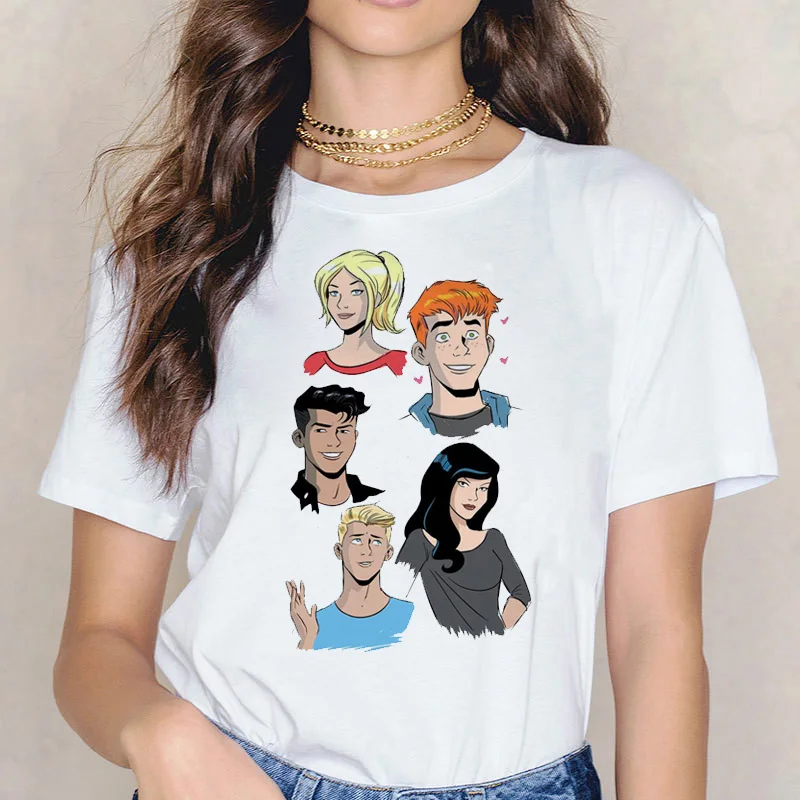 TJCJFO Новое поступление забавные женские футболки с рисунком топы круглым вырезом