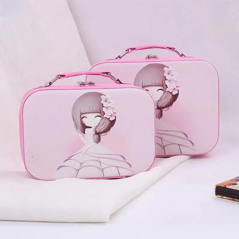 pink Южная Корея, модная Милая косметичка, чехол для косметики, профессиональная косметичка, водонепроницаемая сумка для путешествий - Цвет: pink