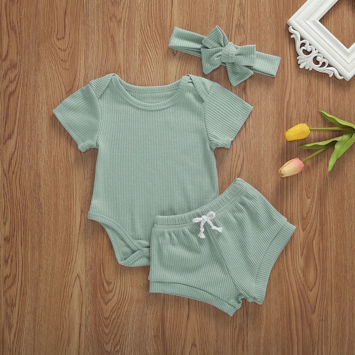 Комплект детской одежды из 3 предметов для малышей новейший Летний хлопковый