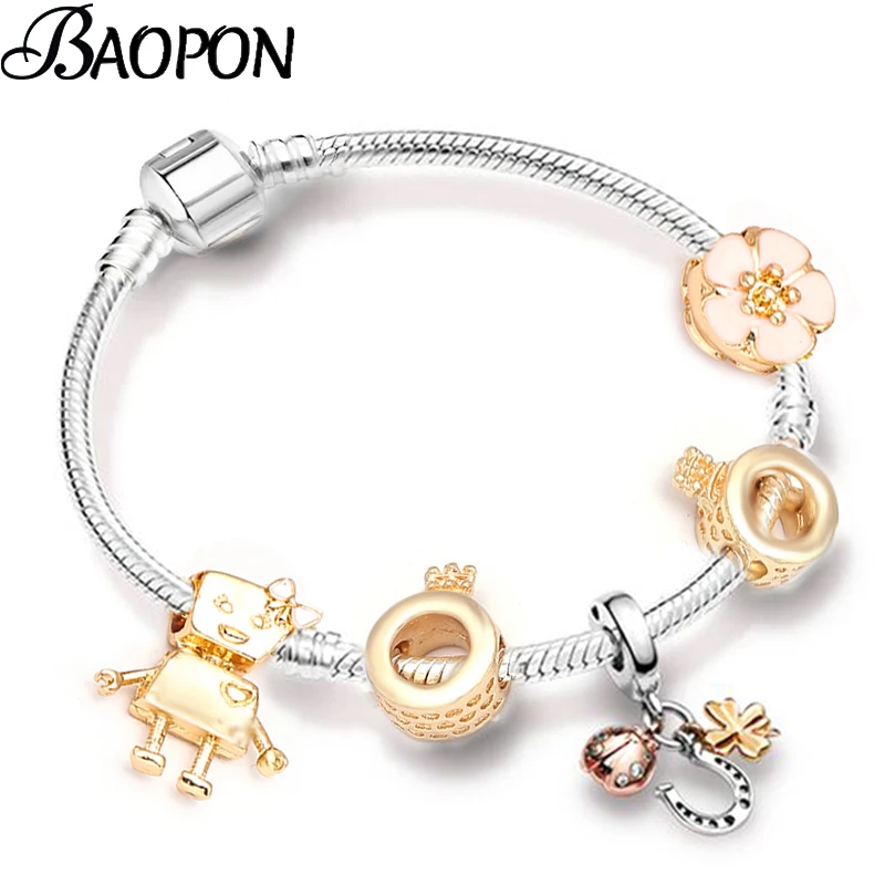 BAOPON 2021 Новая дружба Корона Бусины в форме двойного конуса красивые браслет с