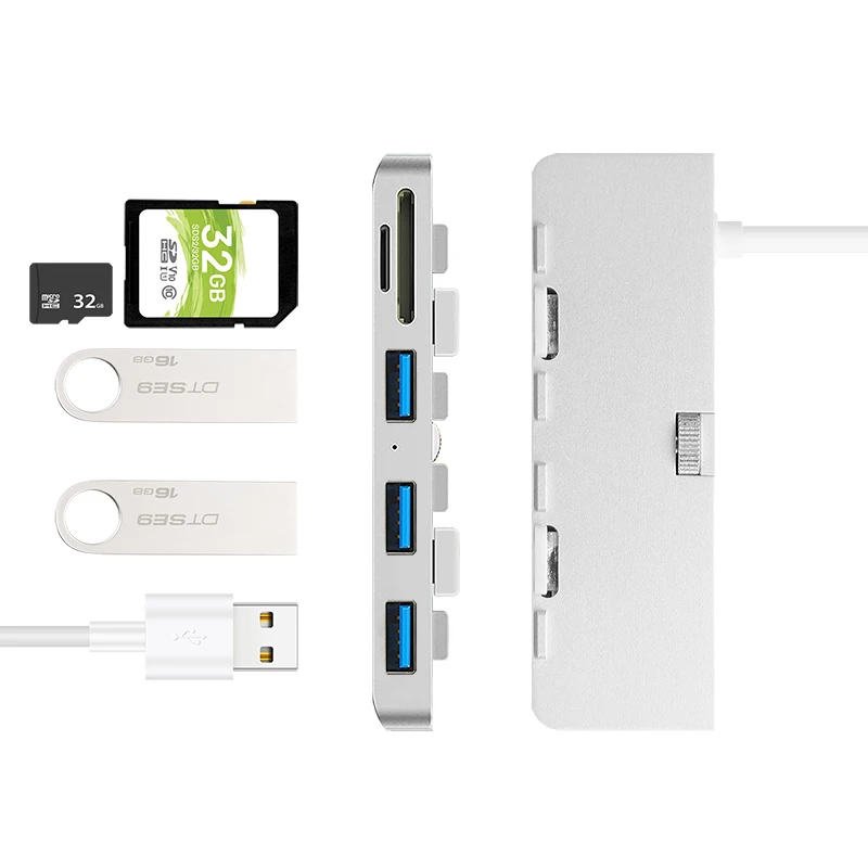 Usb 3 0 концентратор из алюминиевого сплава адаптер с портами сплиттер кардридером