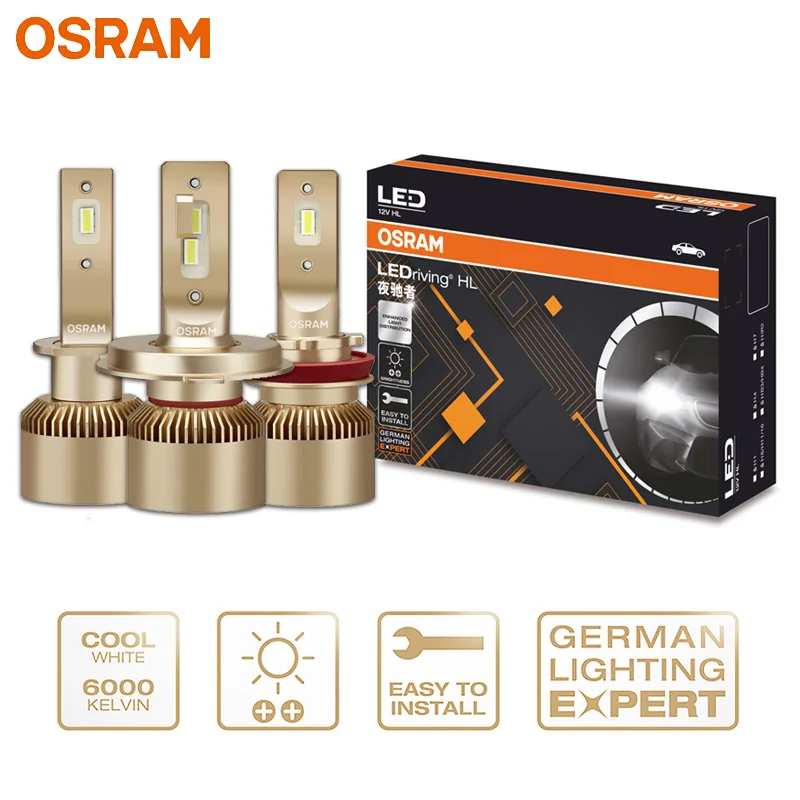 Светодиодный светильник OSRAM для автомобилей H1 H4 H7 H8 H11 H16 HB3 HB4 H1R2 9005 9006 9012