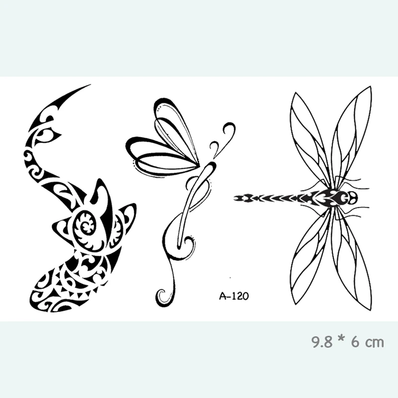 Стрекоза бабочка водонепроницаемые временные татуировки наклейки для взрослых