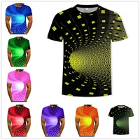 mens graphic t shirt fashion 3 digital tees boys casual geometric print visual hypnosis irregular pattern tank tops