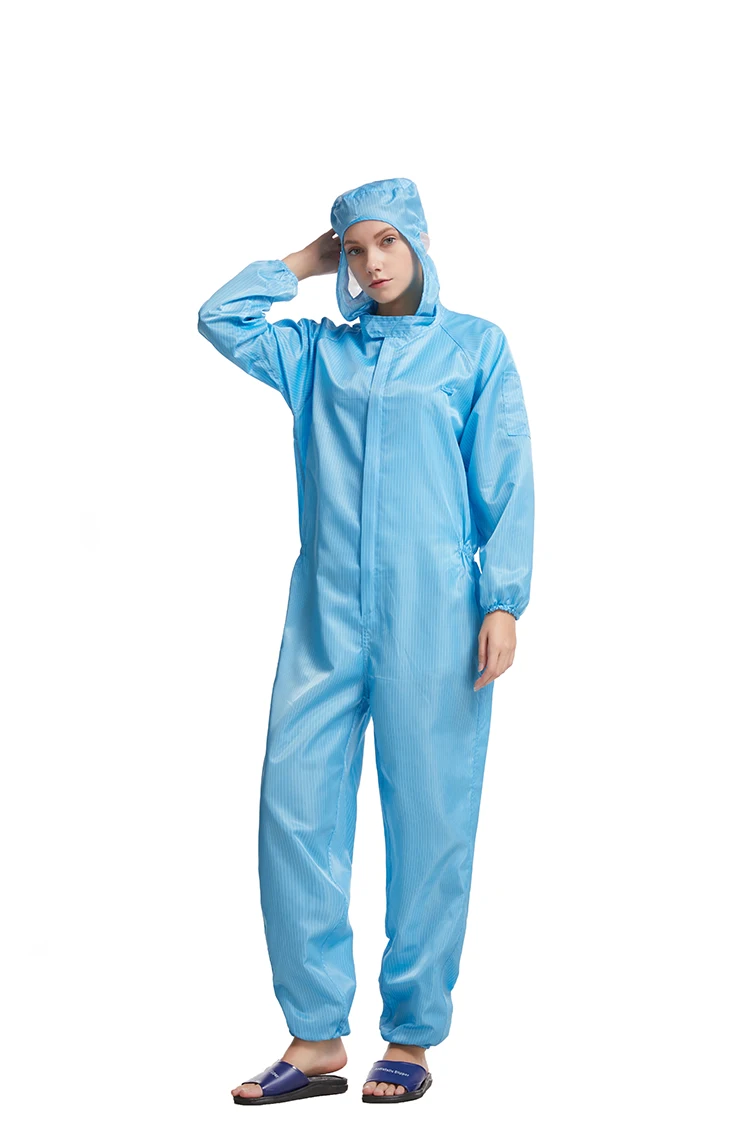 Антистатический комбинезон с капюшоном пылезащитный фабричная мастерская