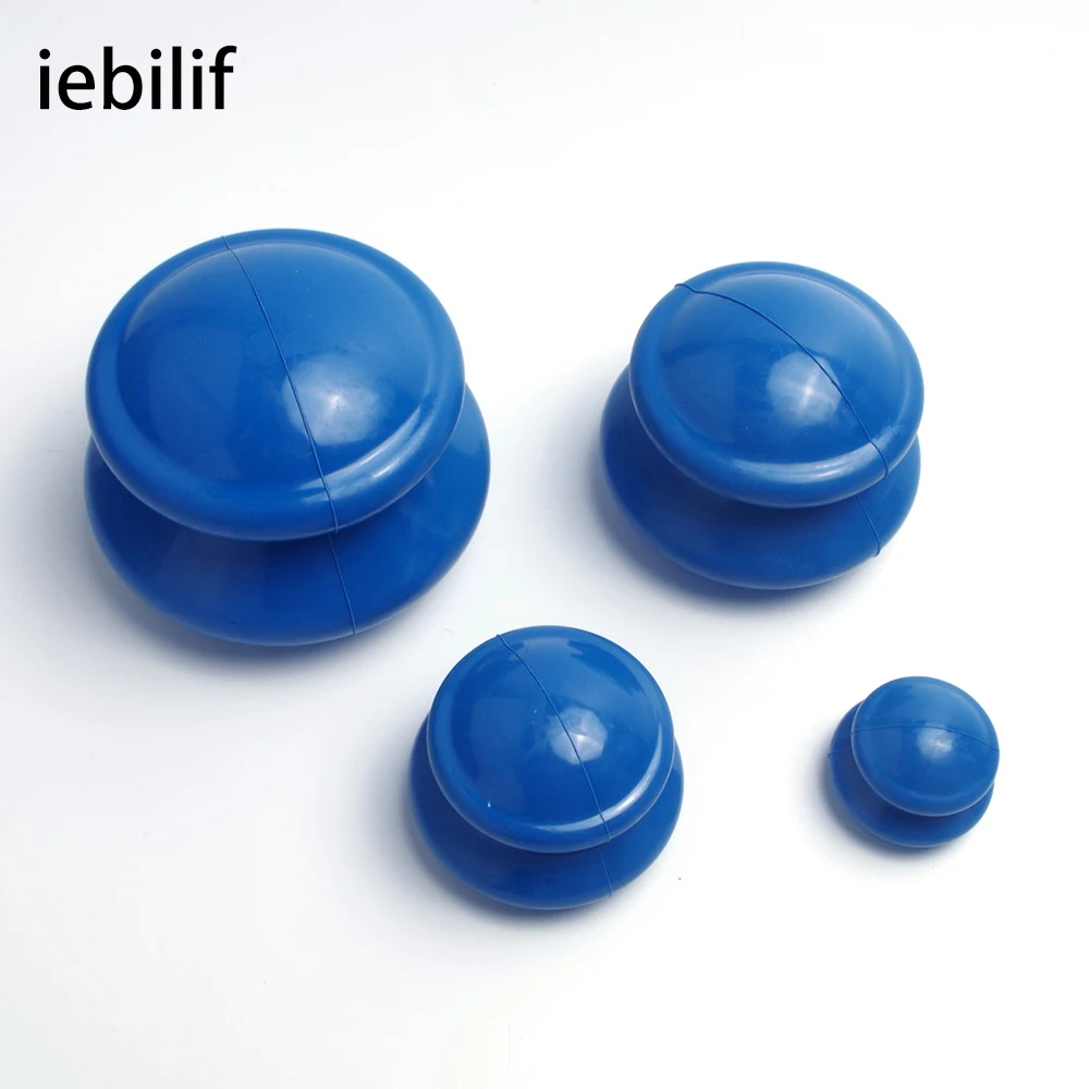 

iebilif 4Pcs Moisture Absorber Anti Cellulite Vacuum Cupping Cup Silicone Family Facial Body Massage Therapy Cupping Cup Set