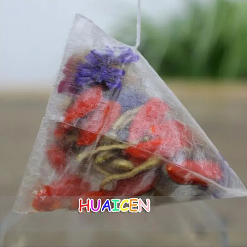 

1000pcs/lot Corn Fiber Tea bags PLA Biodegraded Tea Filters Quadrangle Pyramid Heat Sealing Filter Bags Customized logo