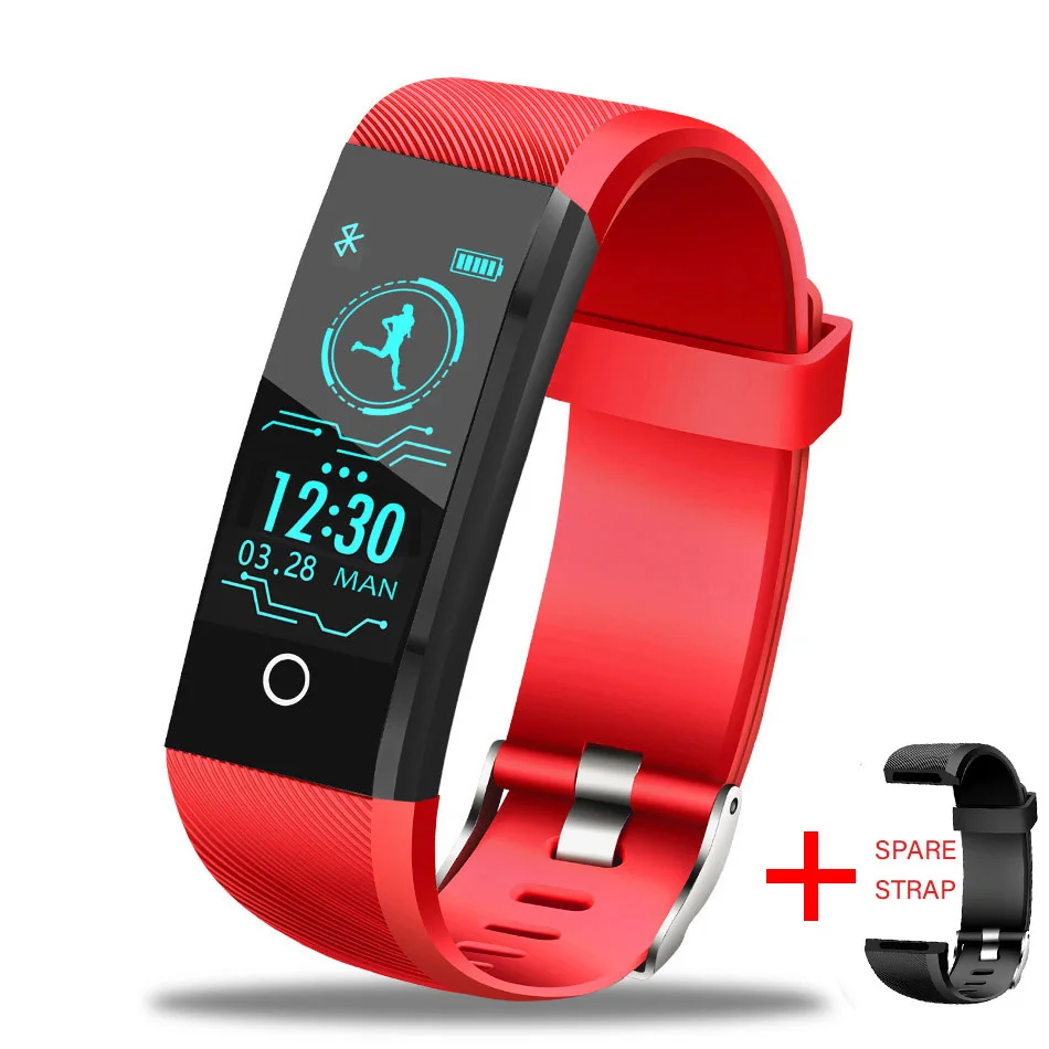 red Band LIGE, смарт-браслет, трекер сердечного ритма, кровяное давление, кислород, фитнес, wrisband, IP68, водонепроницаемые Смарт-часы для мужчин, wo, для мужчин - Цвет: red Band