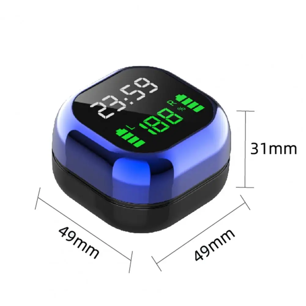 

S6plus TWS Bluetooth 5.1 LED Color Screen HiFi Wireless Mini Clock Earphones