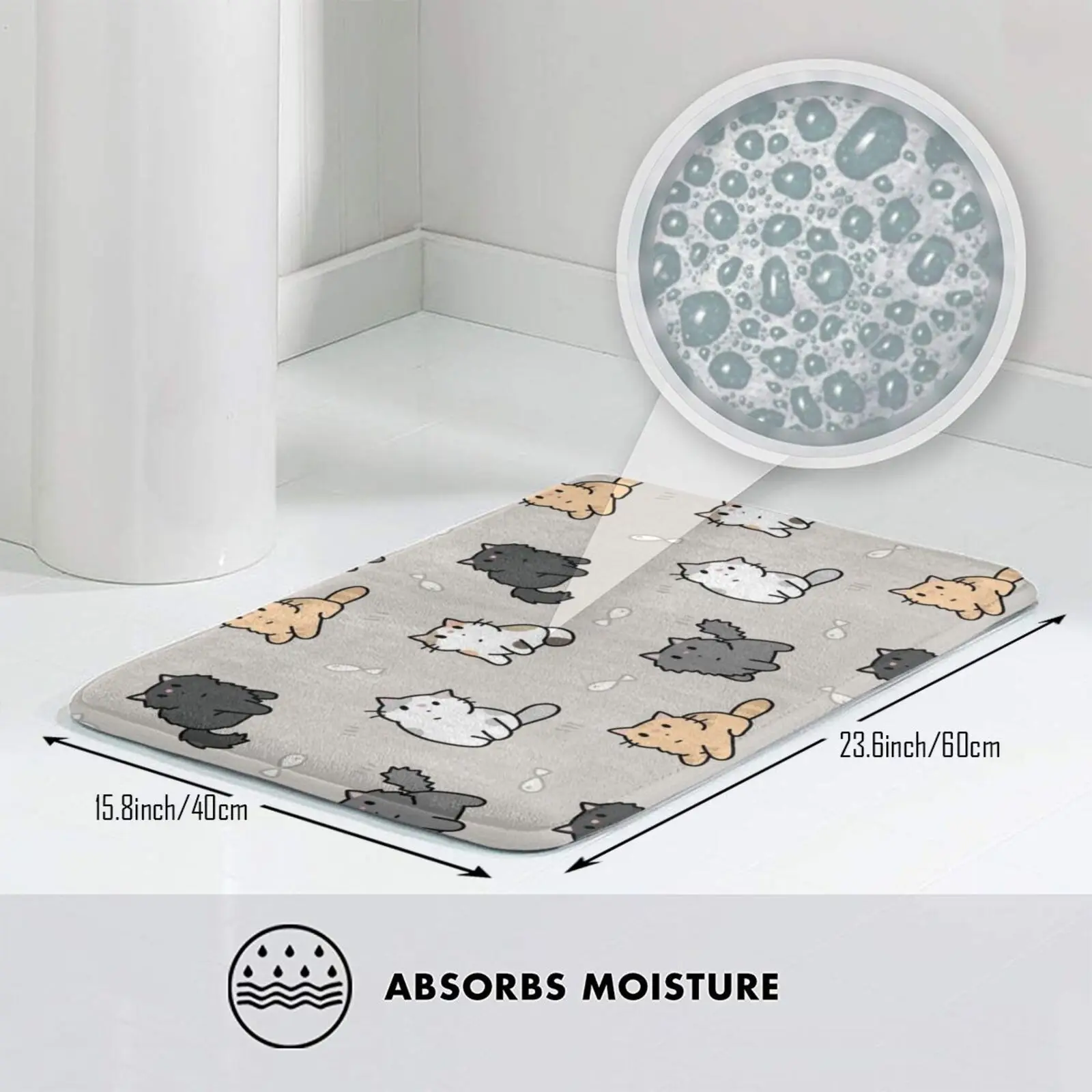 Ковер с рисунком котят и рыб ковер мугги Смешанная порода кошка Табби котенок