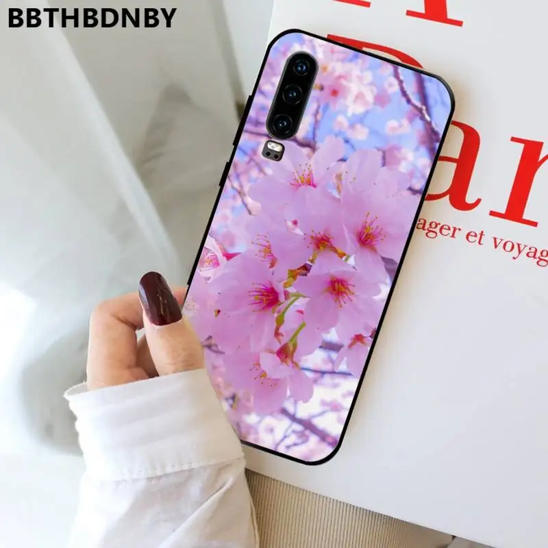 

Cherry blossoms Phone Case For Huawei P9 P10 P20 P30 Pro Lite smart Mate 10 Lite 20 Y5 Y6 Y7 2018 2019