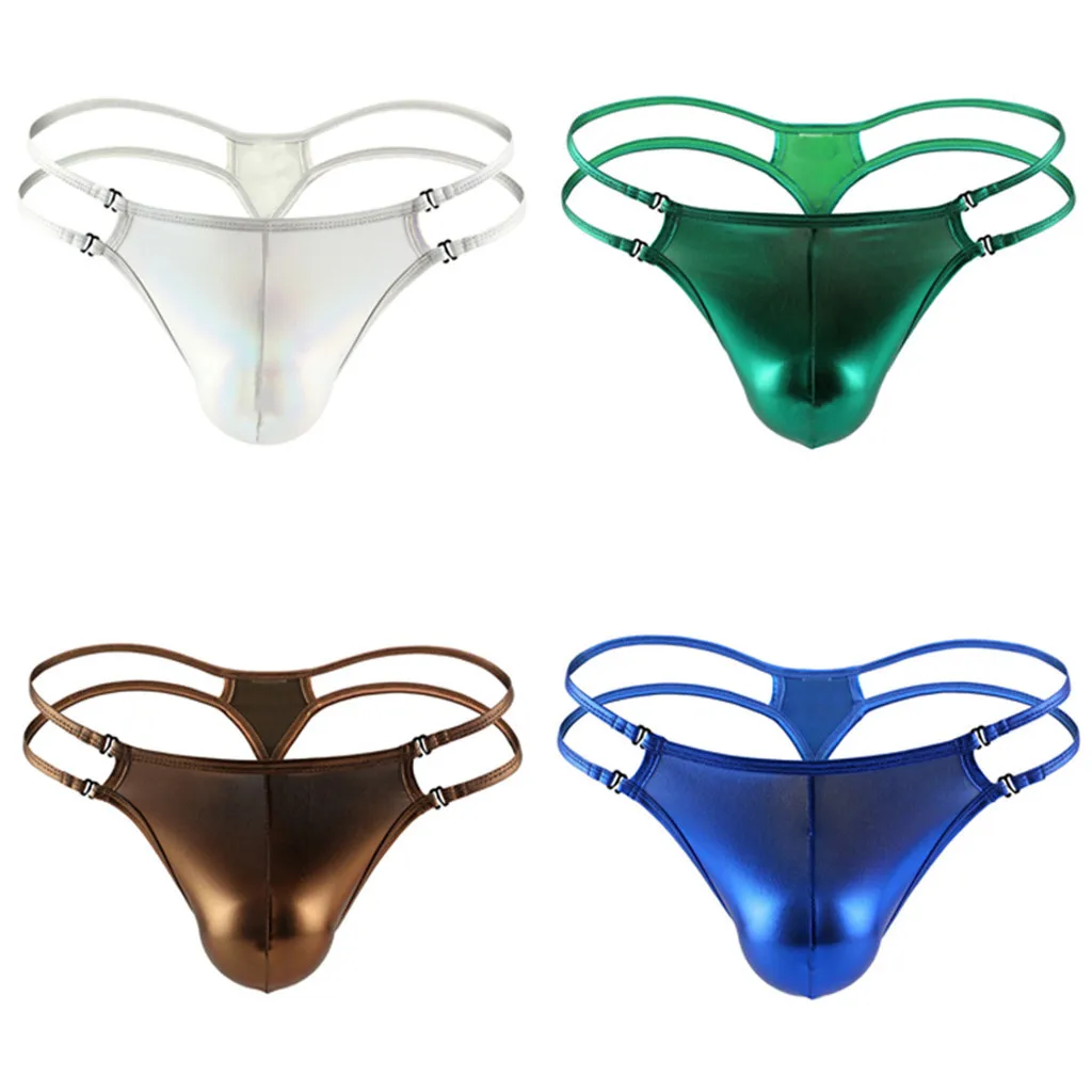 Кожа ультра тонкий лед нейлон сексуальное нижнее белье мужчины бикини трусы