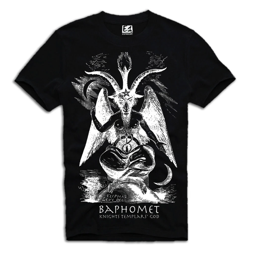 

Футболка Baphomet 666 мужская с рисунком злого дьявола, 100% хлопок