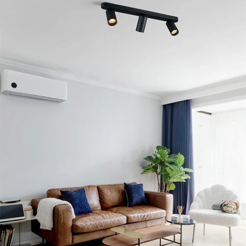 $32.90 Dimmable multi-head spotlights surface-mounted ceiling anti-glare living room bedroom aisle long linear guide-free light 7W/12W