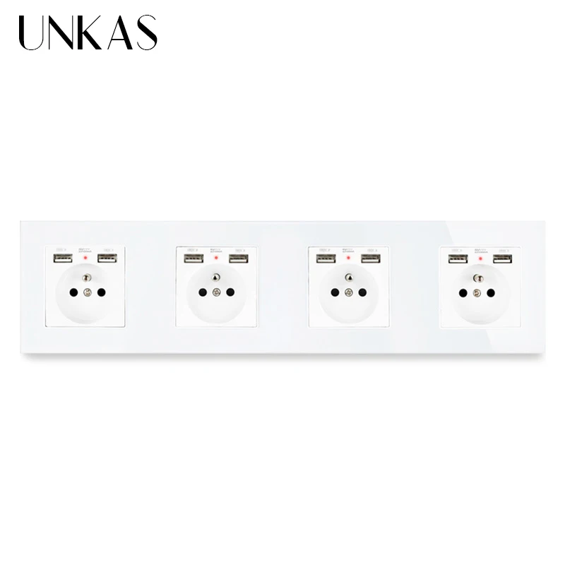 Розетка настенная с заземлением 16 А 8 USB-портов | Строительство и ремонт