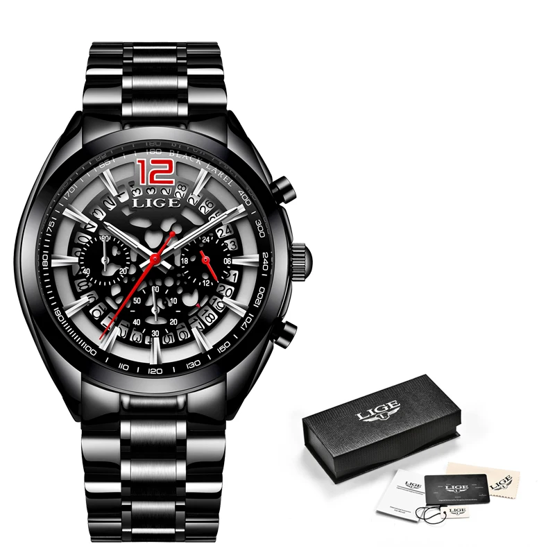 LIGE Мужские часы от ведущего бренда Роскошные военные спортивные мужские