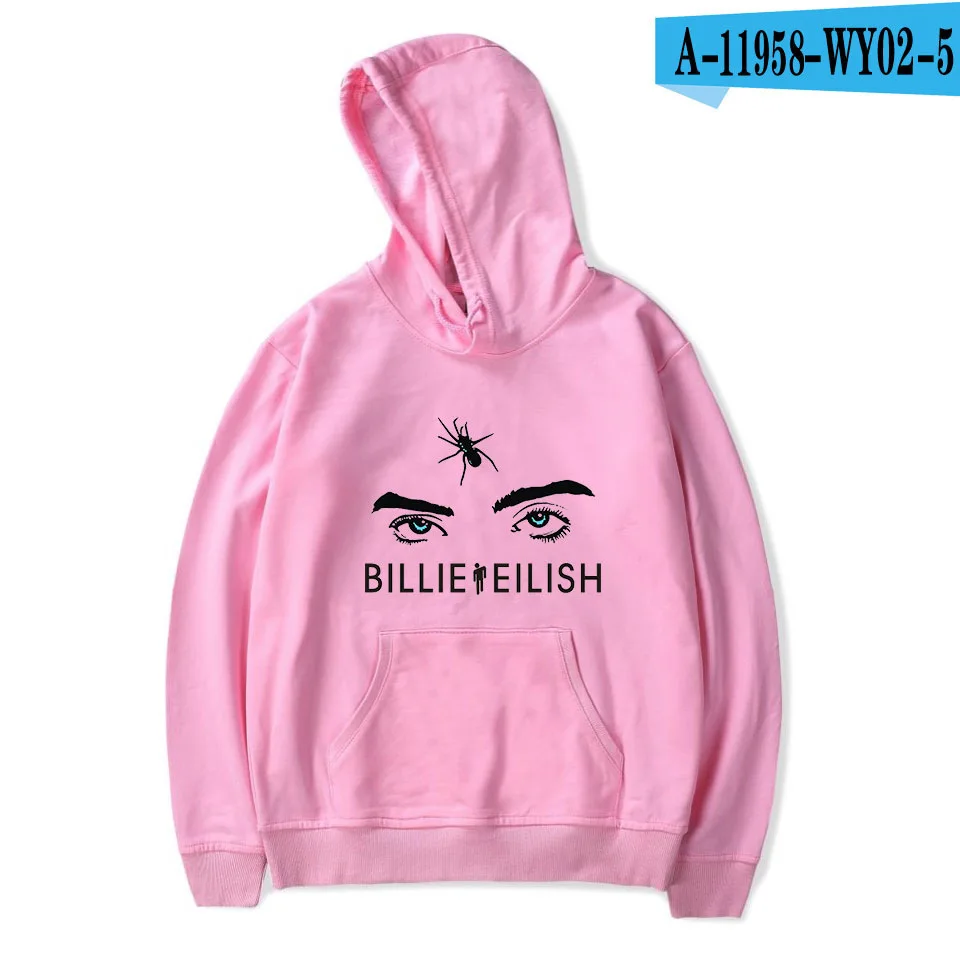 Pink-B Приграничный европейский и американский стиль для Billie Eilish принт тренд для мужчин и женщин с Повседневная Толстовка с капюшоном - Цвет: Pink-B