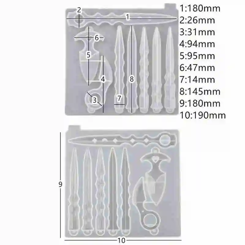 

DIY Crystal Epoxy Resin Mold Wand Silicone Keychain For Resin Mold Silicone Mirror A6S5