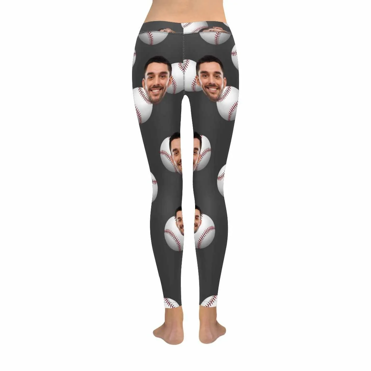 

Custom Boyfriend Face Gray Baseball All-Over Low Rise Leggings