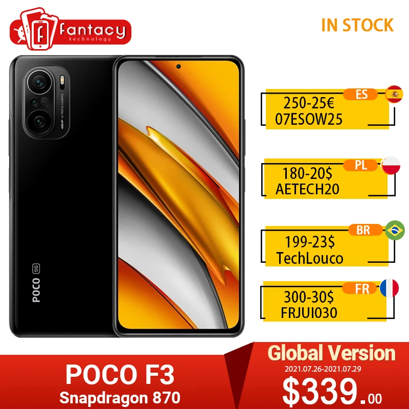 Глобальная версия POCO F3 5G Смартфон Snapdragon 870 Octa Core 128 ГБ/256 ГБ 6 67 &quot120 Гц E4 активно