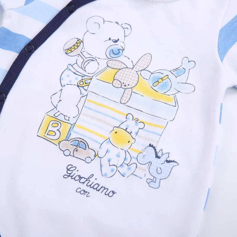 Хлопковая одежда с длинными рукавами для новорожденных мальчиков цельнокроеная