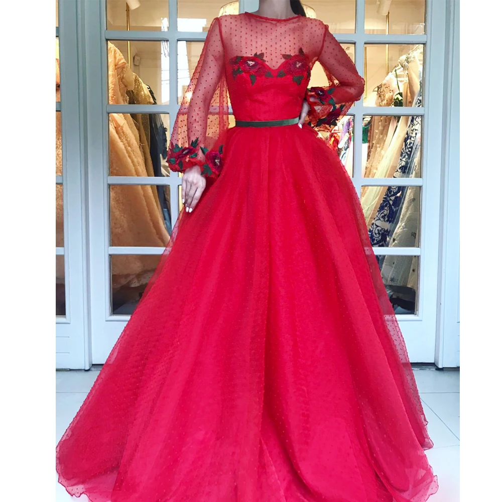 Новое поступление ТРАПЕЦИЕВИДНОЕ ПЛАТЬЕ С Длинным Рукавом для выпускного вечера