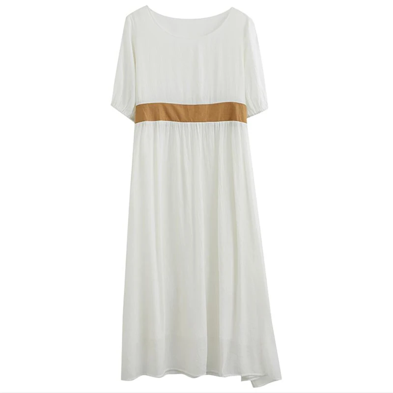 

Женское длинное платье из хлопка и льна, повседневные свободные платья, популярный дизайн от известного бренда, льняная одежда, хорошее кач...