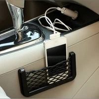 1pcs car organizer storage bag auto paste net pocket phone holder car accessories universal