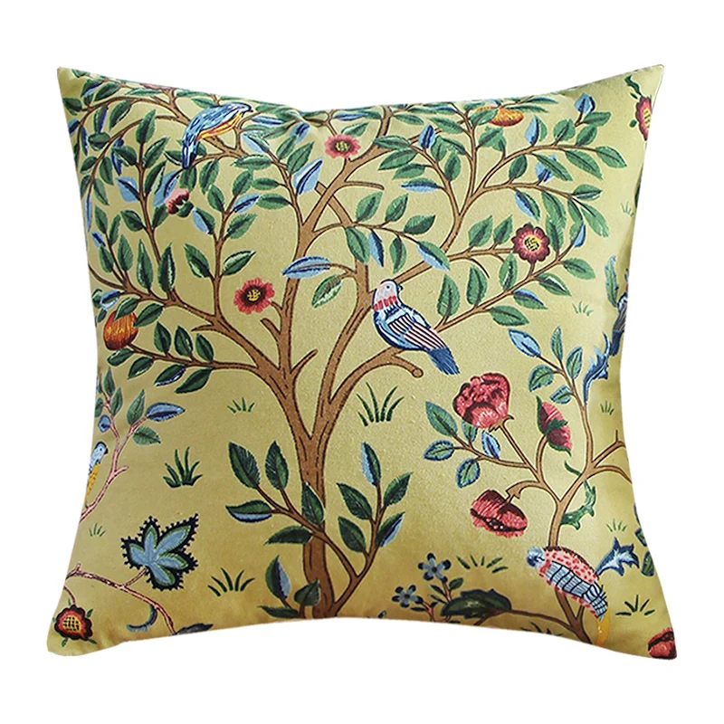 DUNXDECO чехол для подушки декоративные Чехол Винтаж страна Стиль птицы Флора печать