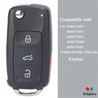 Пульт дистанционного управления KEYECU для автомобилей, 4 кнопки, 315 МГц, 433 МГц, чип ID46 для Audi A8 S8 2003-2009, 4E0837220, N P Q M D