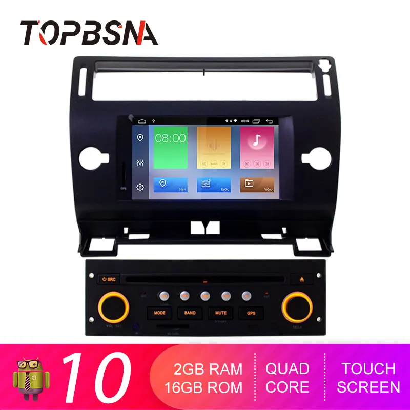 Topsna Android 10 автомобильный dvd-плеер для Citroen C4 Quatre Triumph 2004-2012 gps навигация авто мультимедийная лента рекордер Авто wifi