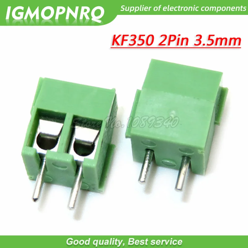 20 шт KF350 2P 3 5 мм 2 Pin Зеленый подключения PCB Терминал Винтовые клеммы разъема разъем
