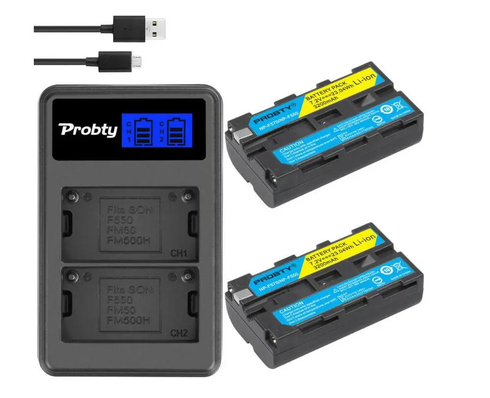 2BatteryWithCharger NP-F330 NP-F550 NP-F570 Батарея+ ЖК-дисплей Зарядное устройство для sony NP-F570 NP-F750 NP-F960 F970 F770 - Цвет: 2BatteryWithCharger