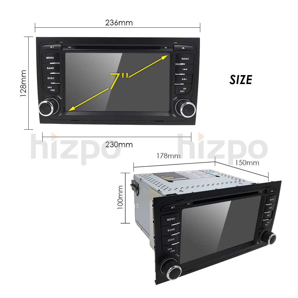Camera1024* 600 4 ядра 2din Android 9,0 Автомобильный Dvd плеер для автомобиля Audi A4(8E/8н) 2000-2012 S4 RS4 B6 B7 сиденье Exeo gps Navi