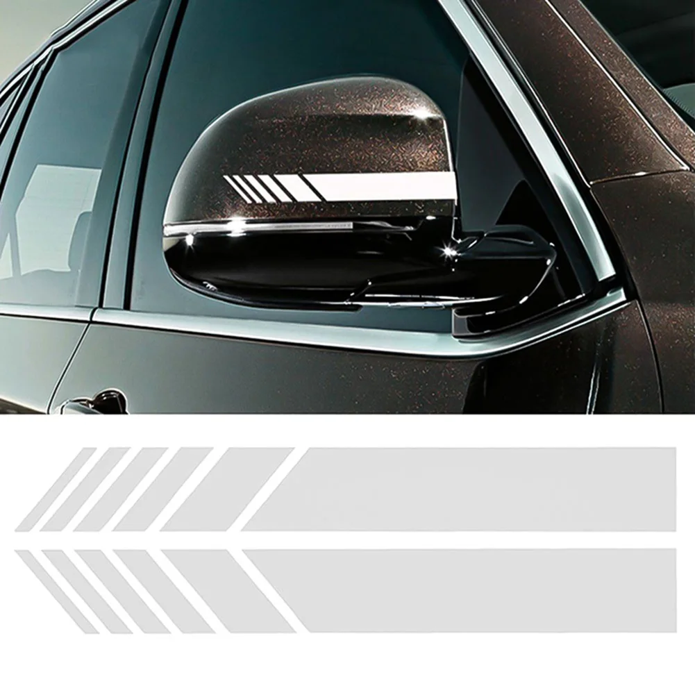 

For 2 Pcs Car SUV Auto Rear View Side Mirror Cover Sticker Rearview Vinyl Decals Stripe Car-Styling Decoration 15.3*2CM
