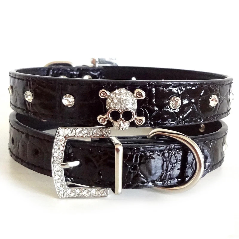 1pcs black Из искусственной кожи однотонные мягкие цветной, для домашних животных, для собак ошейник для маленьких, средних и больших собак шейный ремешок регулируемый щенок товары для животных - Цвет: 1pcs black