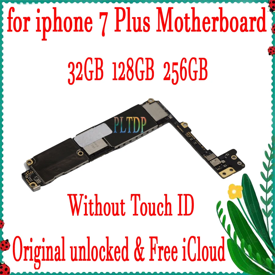 Good Tested Original for Phone 7 plus Motherboard with/No Touch ID, 7P Mainboard with Chips,32gb / 128gb / 256gb unlocked