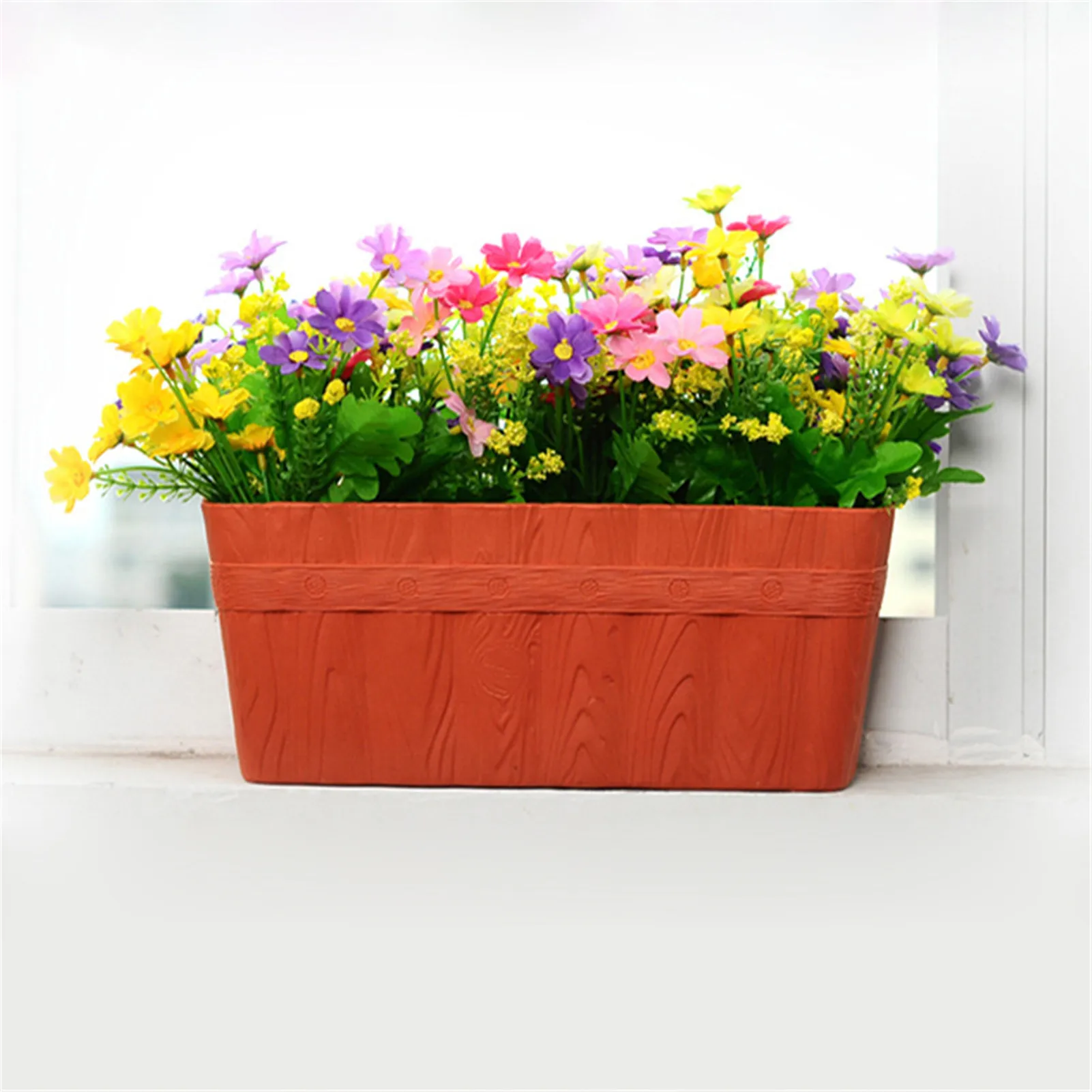 

Plastic Rectangle Plant Flower Pot Succulent Planter Vegetable Growing Container Flower Vase For Home Tabletop Balcony Decor