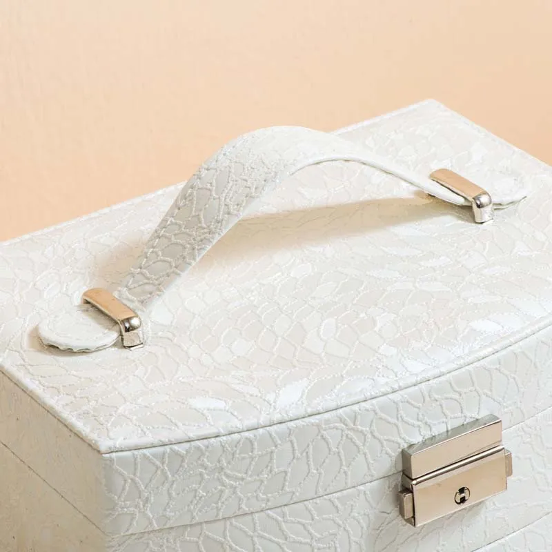 

Multi-layer Large-Capacity Jewelry Box European Princess Leather Jewelry Box Jewelry Earrings Storage Box for Girls